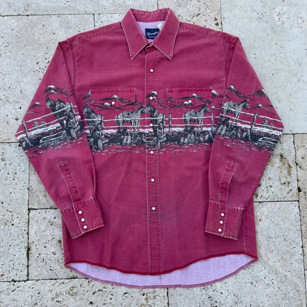 Vintage Wrangler Western Pearl Snap